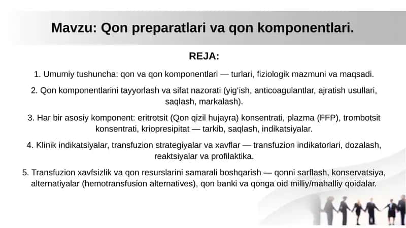 Qon preparatlari va qon komponentlari