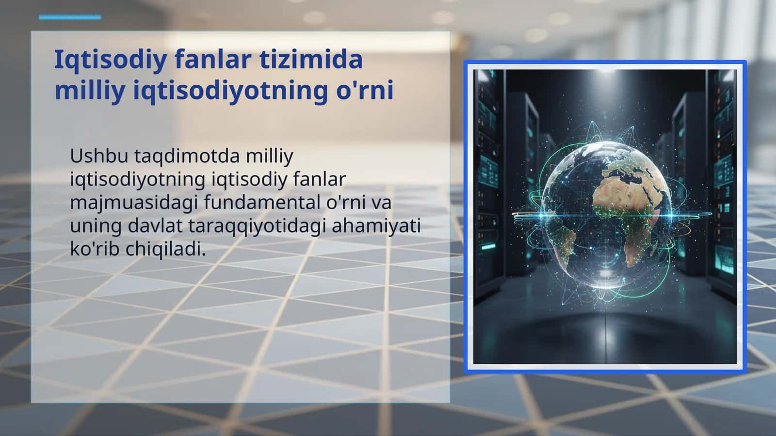 Milliy iqtisodiyotning o'rni