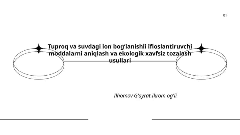 Tuproq va suvdagi ion bog‘lanishli ifloslantiruvchi moddalarni aniqlash va ekologik xavfsiz tozalash usullari