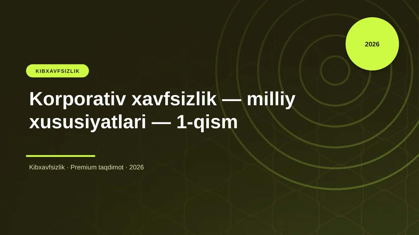 Korporativ xavfsizlik — milliy xususiyatlari — 1-qism