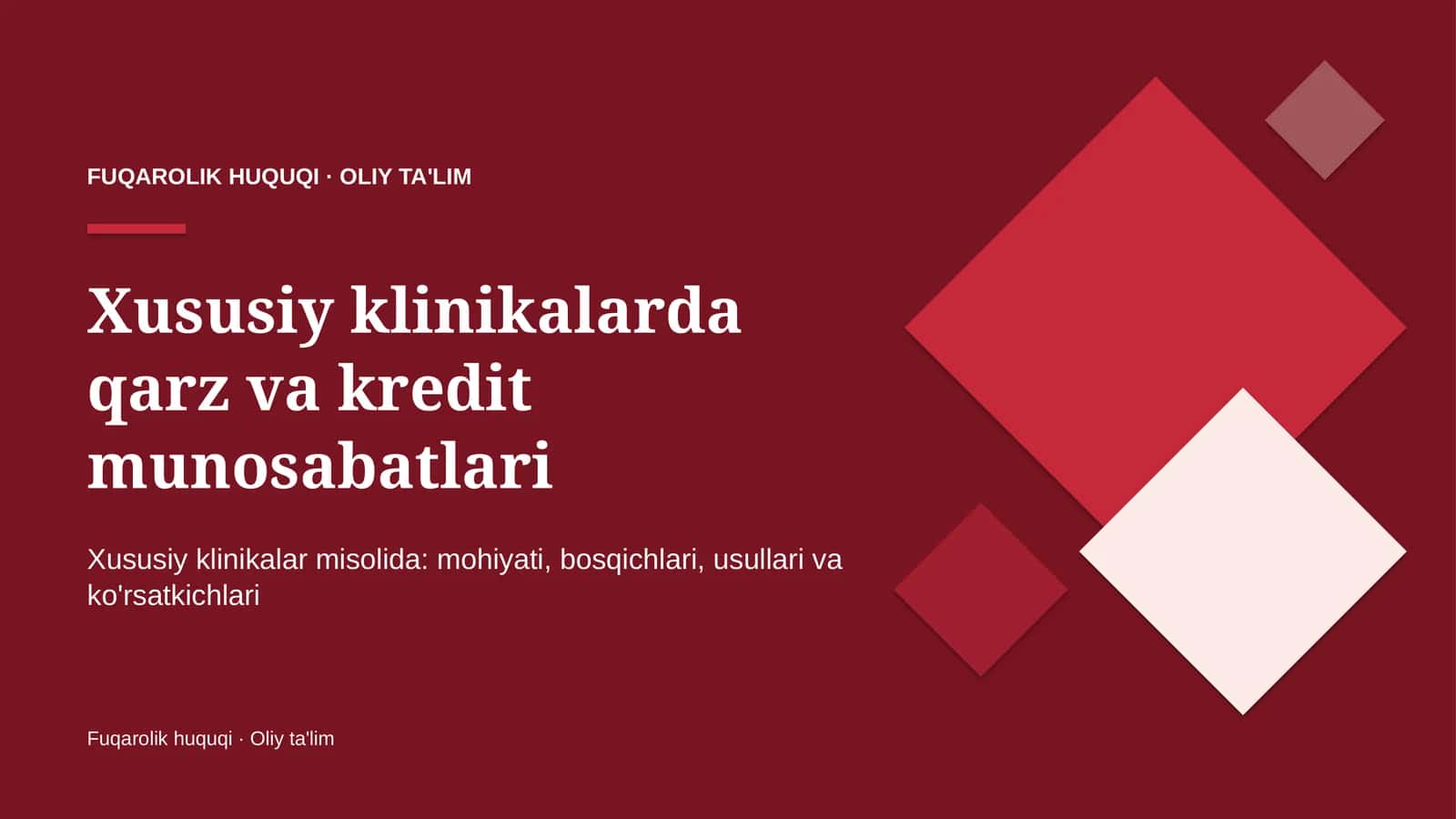 xususiy klinikalarda qarz va kredit munosabatlari 9037