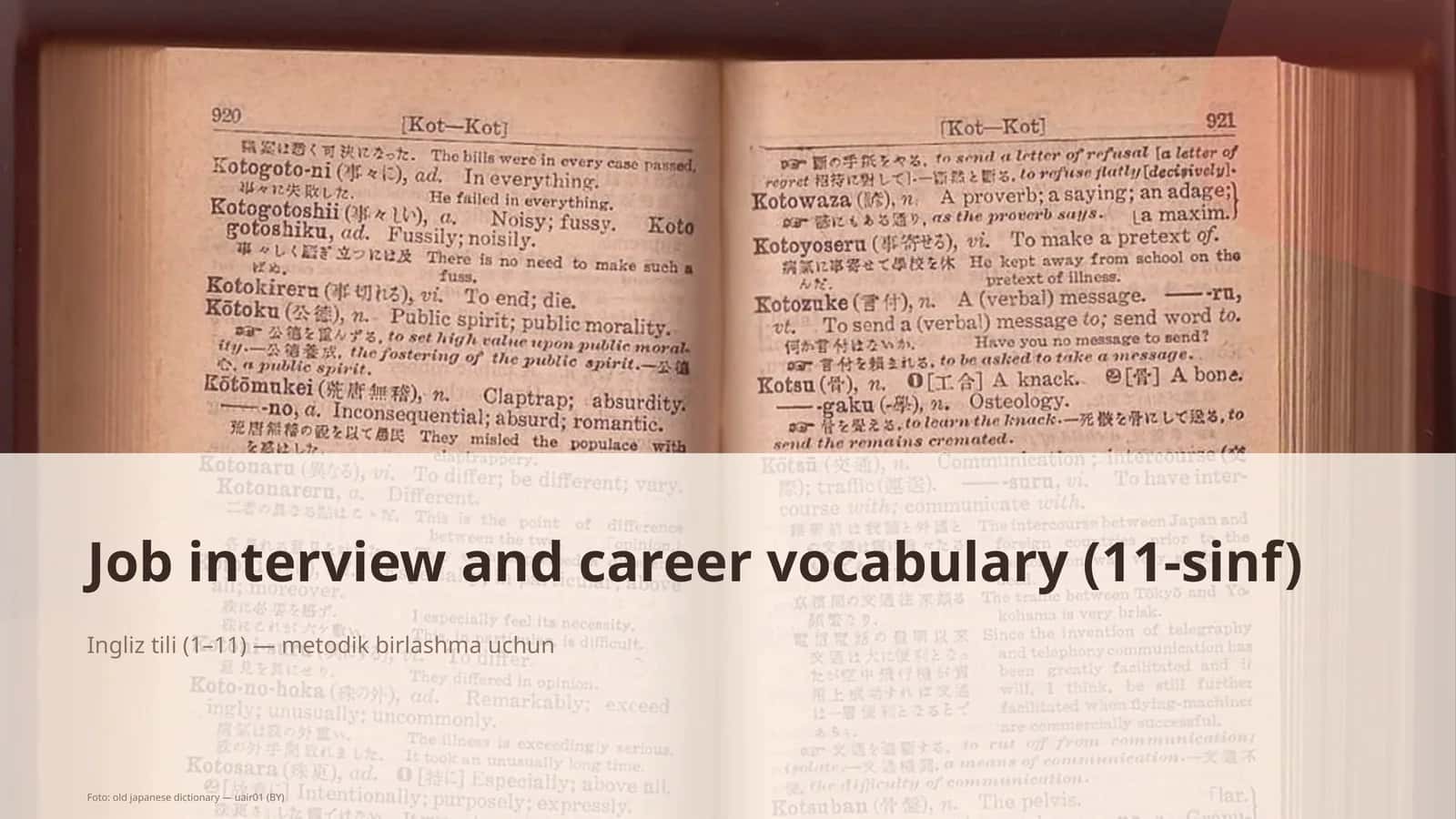 Job interview and career vocabulary (11-sinf)