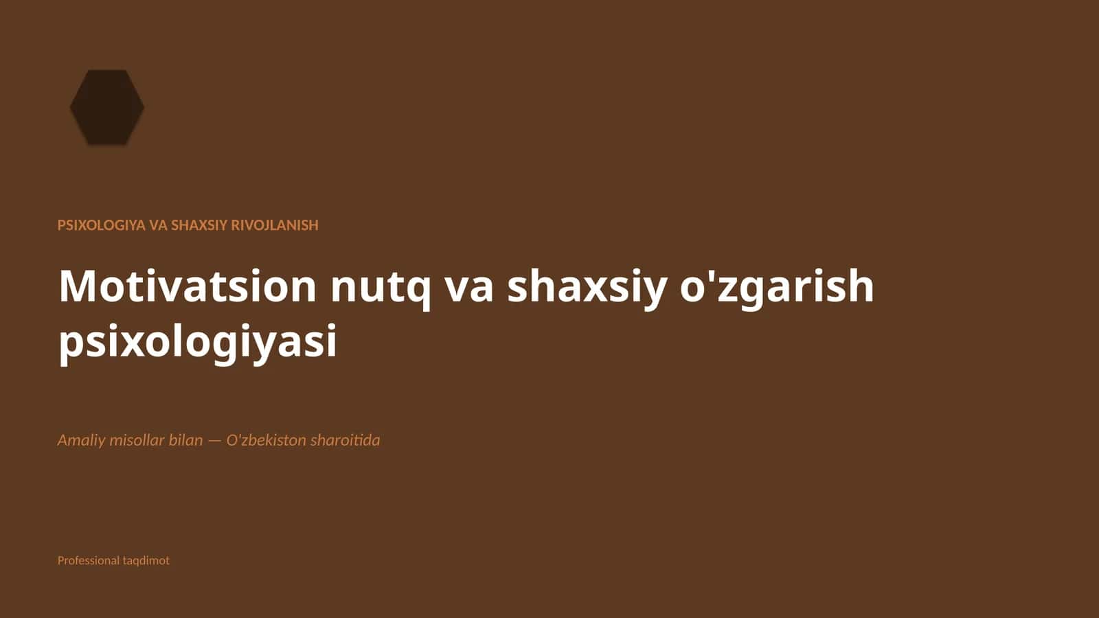 Psixologiya va shaxsiy rivojlanish