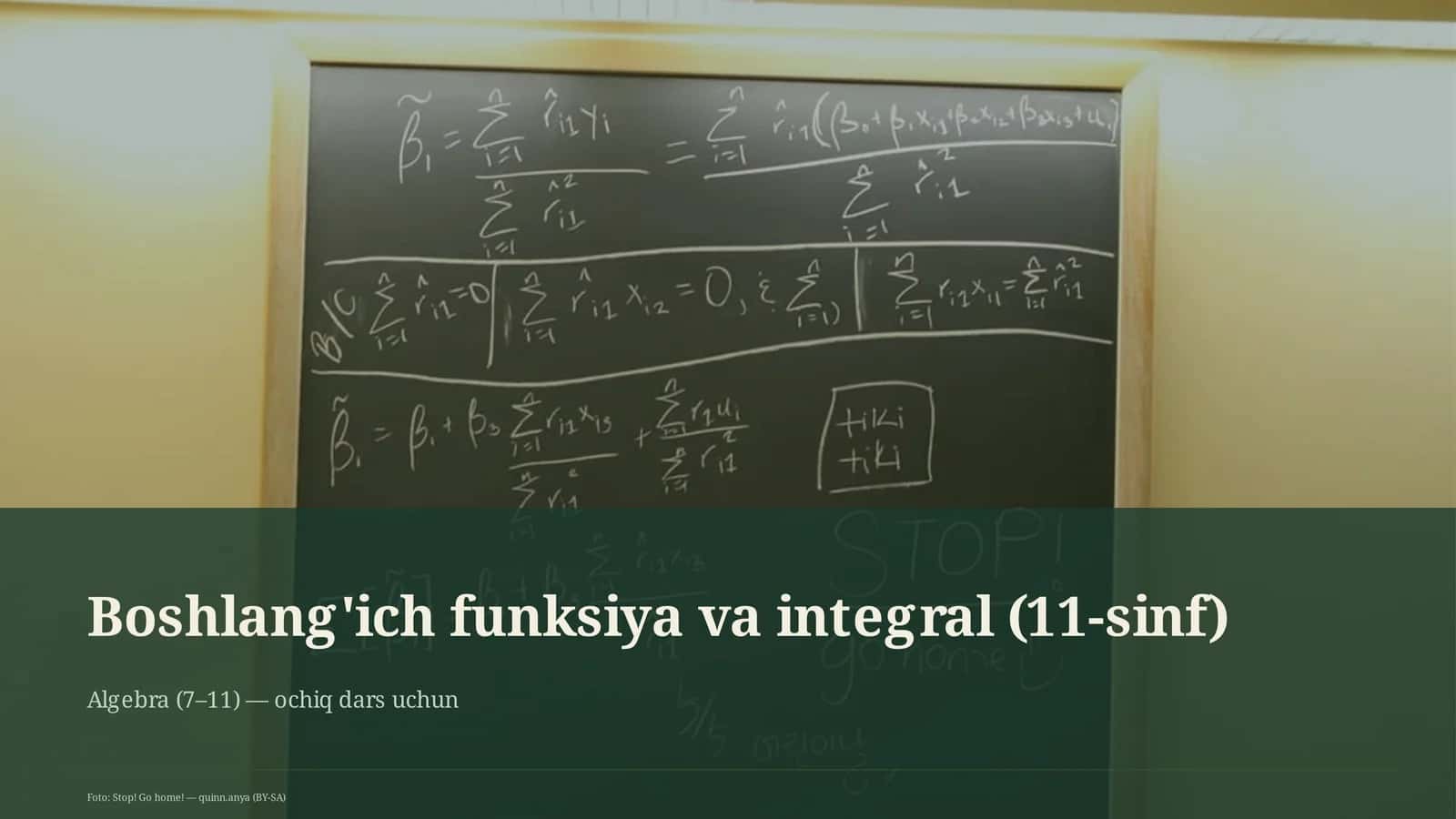 Boshlang'ich funksiya va integral (11-sinf)