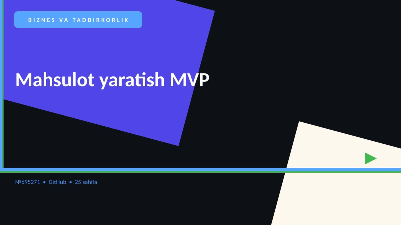 Mahsulot yaratish MVP