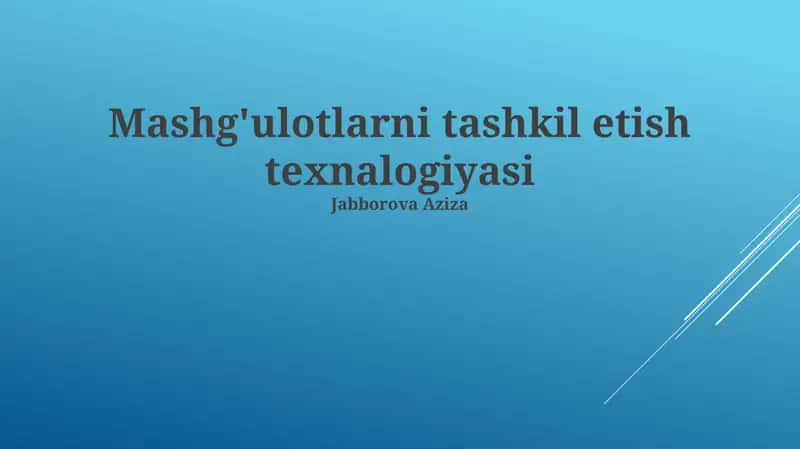 Trening Sessiyalarni Tashkil Qilish Texnologiyalari