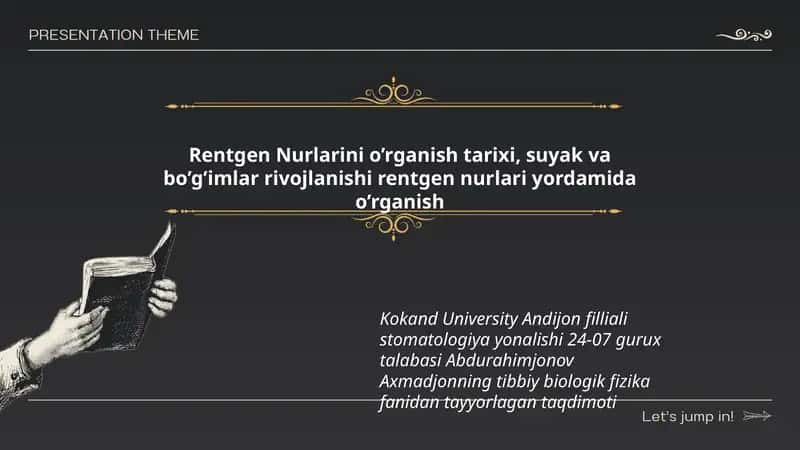 Tibbiy Biologik Fizika fanidan Taqdimoti