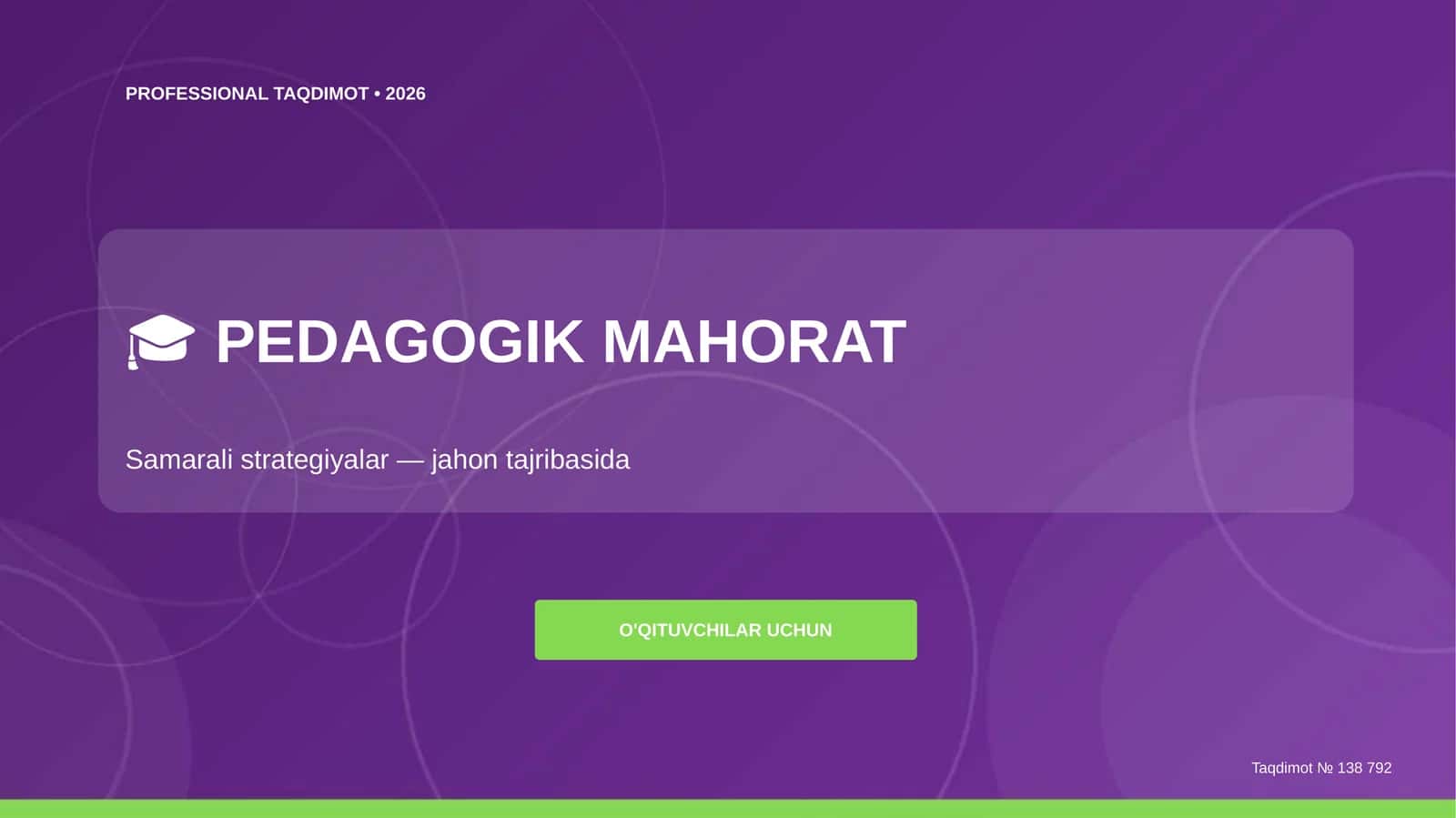 Pedagogik mahorat: samarali strategiyalar (jahon tajribasida) [o'qituvchilar uchun]