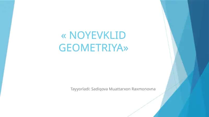 NOYEVKLID GEOMETRIYA
