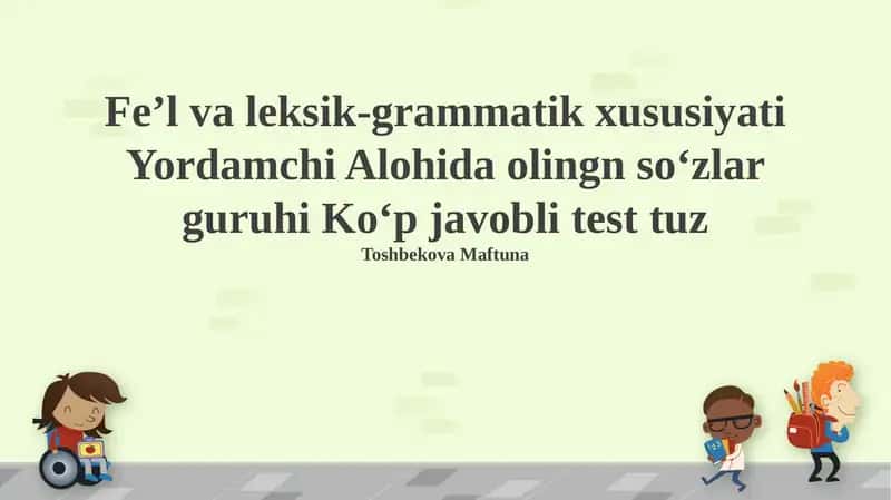 So'z turkumlari va leksik-grammatik xususiyatlar
