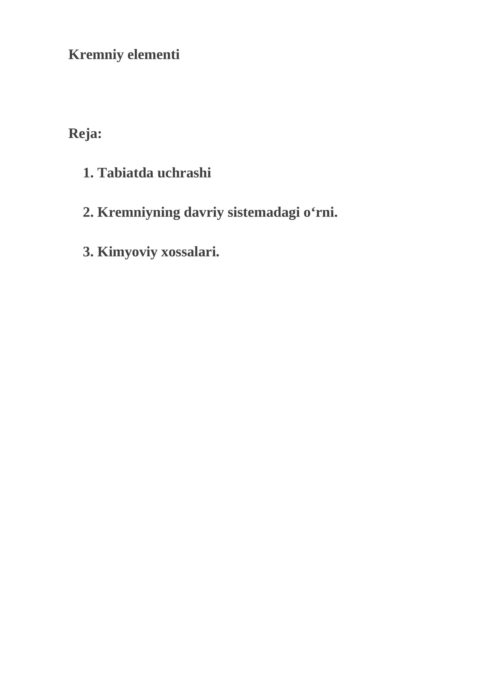Kremniy elementi
