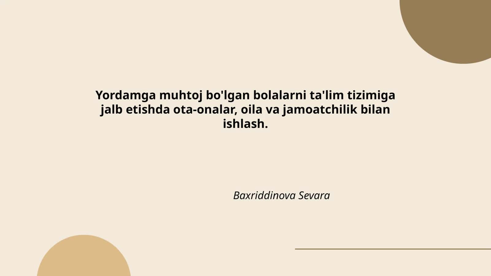 Yordamga muhtoj bolalarni ta'lim tizimiga jalb etish