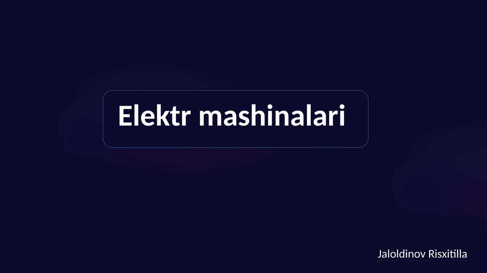Asinxron Dvigatellar: Tuzilishi va Ishlash Tamoyili