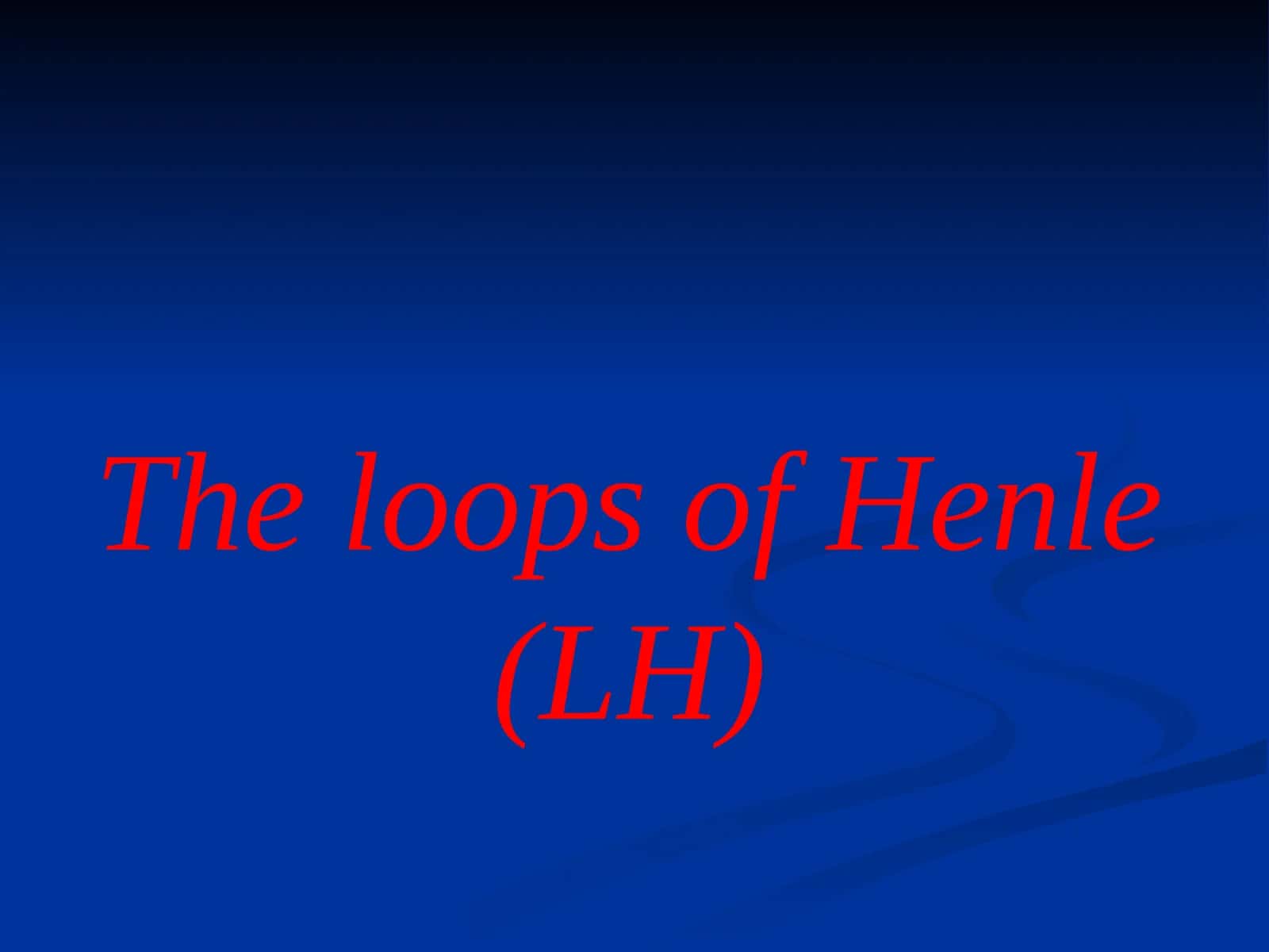 Henle chizqilari (LH)The loops of Henle (LH)