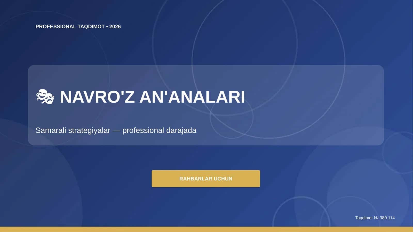 Navro'z an'analari: samarali strategiyalar (professional darajada) [rahbarlar uchun]