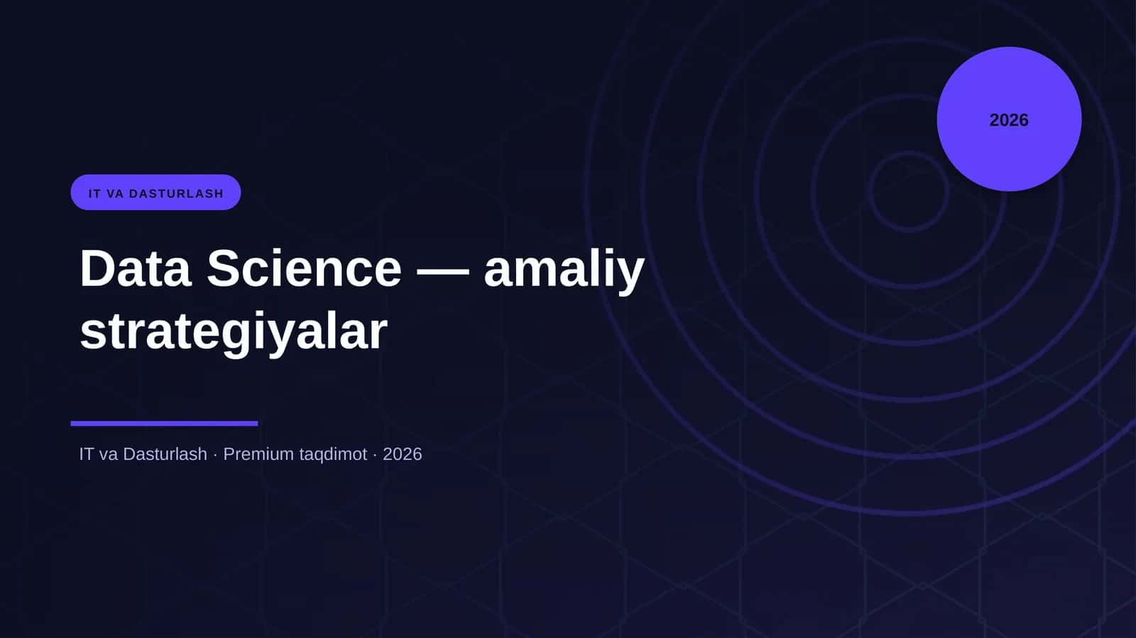 Data Science — amaliy strategiyalar