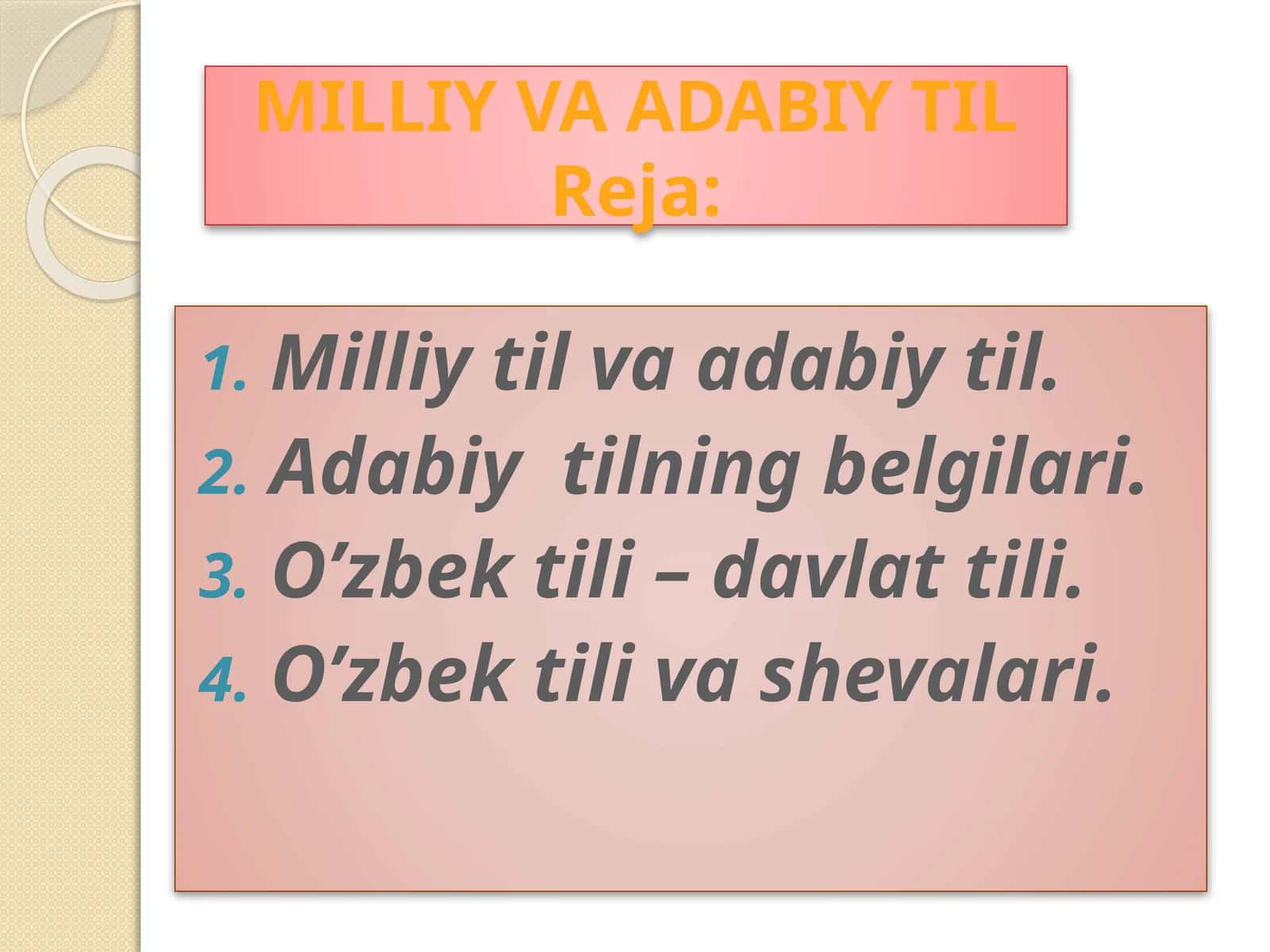 MILLIY VA ADABIY TIL