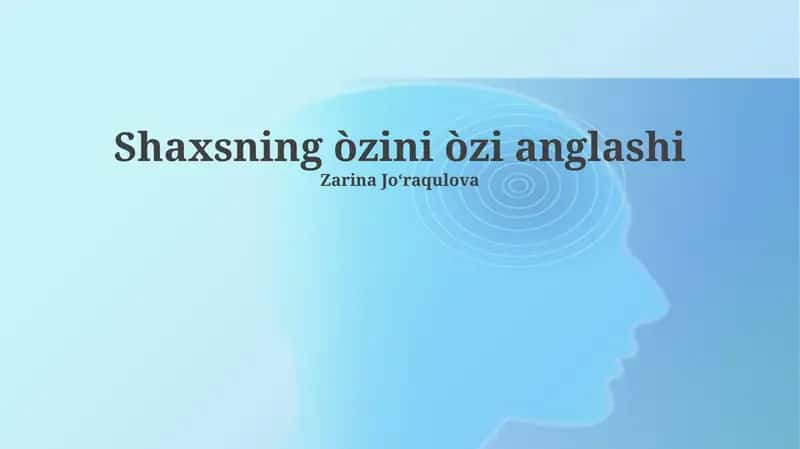 O'z-o'zini anglash