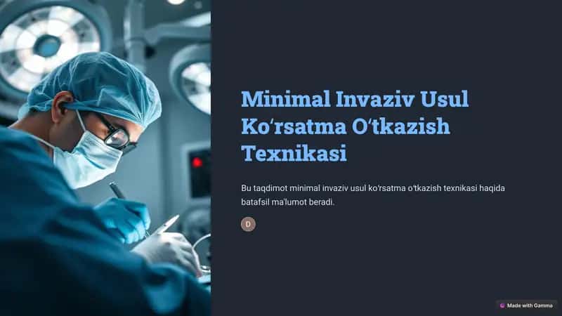 Minimal Invaziv Usul Koʻrsatma Oʻtkazish Texnikasi