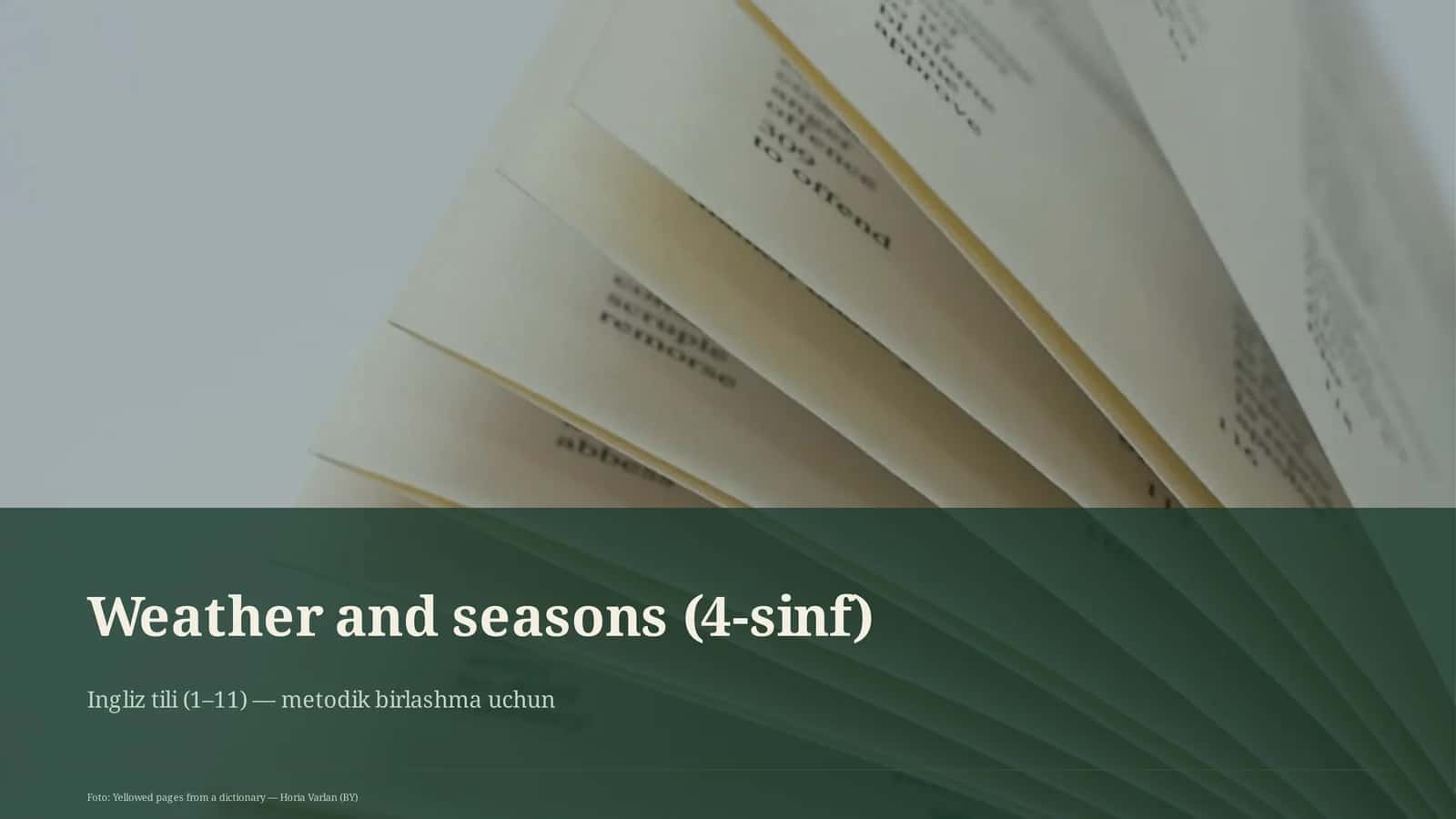 Weather and seasons (4-sinf)