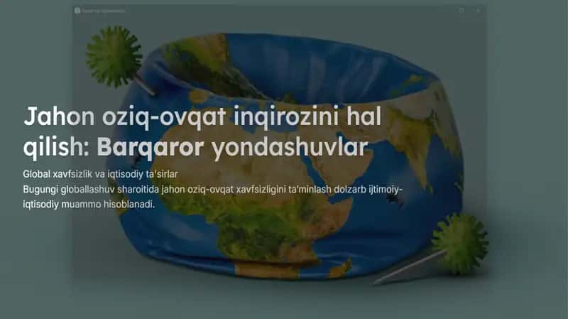 Jahon oziq-ovqat inqirozi va uni hal etish yo‘llari   i