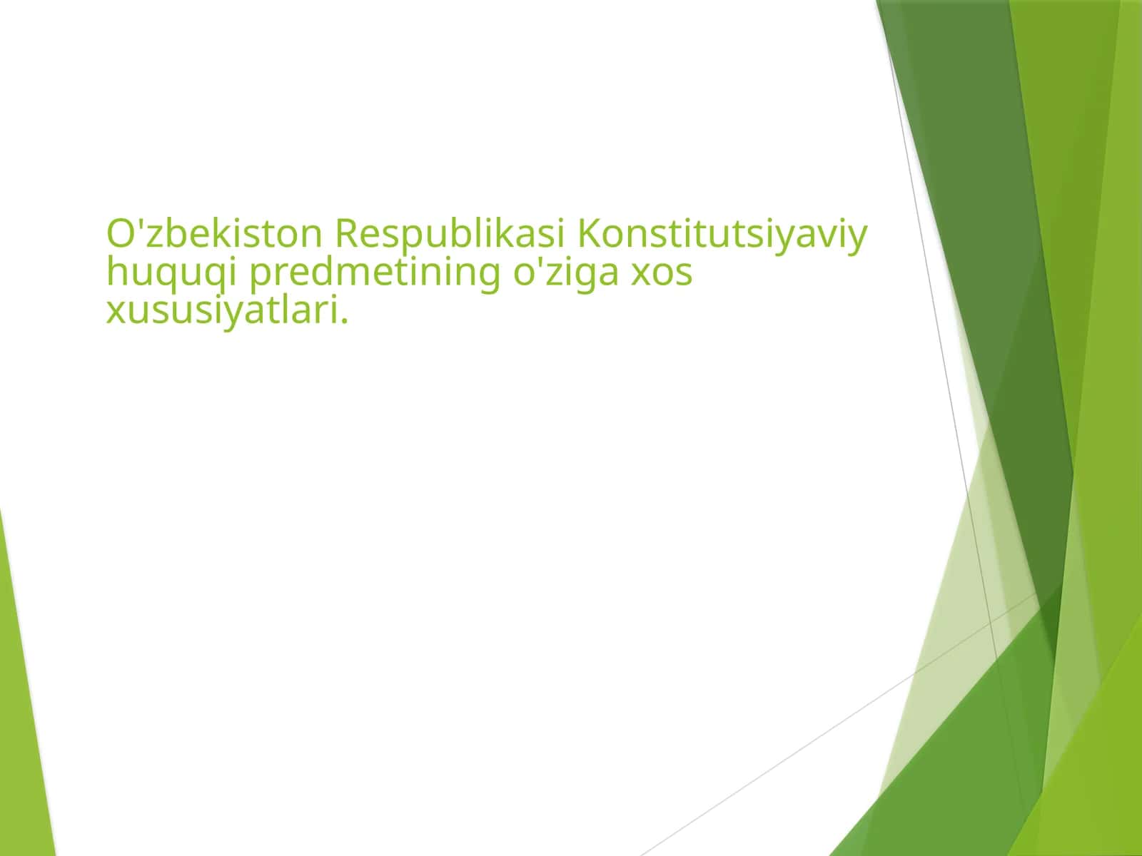 O'zbekiston Respublikasi Konstitutsiyaviy Huquqi