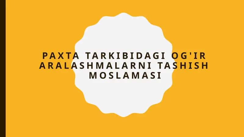 og'ir aralashmalarni tashish moslamasi