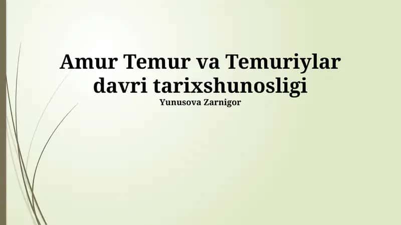 Temuriylar Davri Tarixshunosligi
