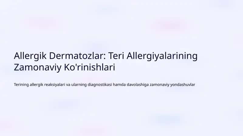 Allergik Dermatozlar