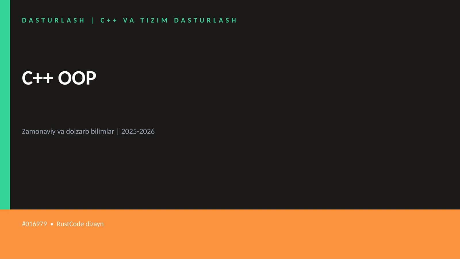 C++ VA TIZIM DASTURLASH