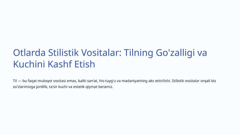 Stilistik Vositalar