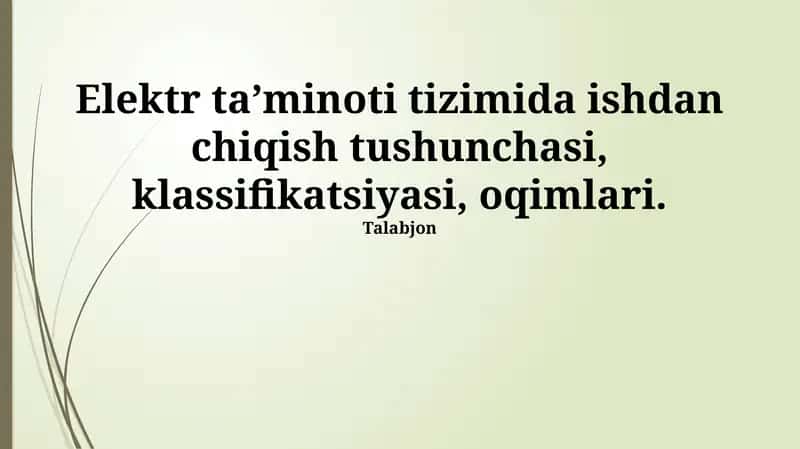 Elektr ta’minoti tizimi