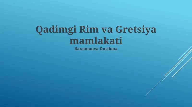 Qadimgi Rim va Gretsiya mamlakati