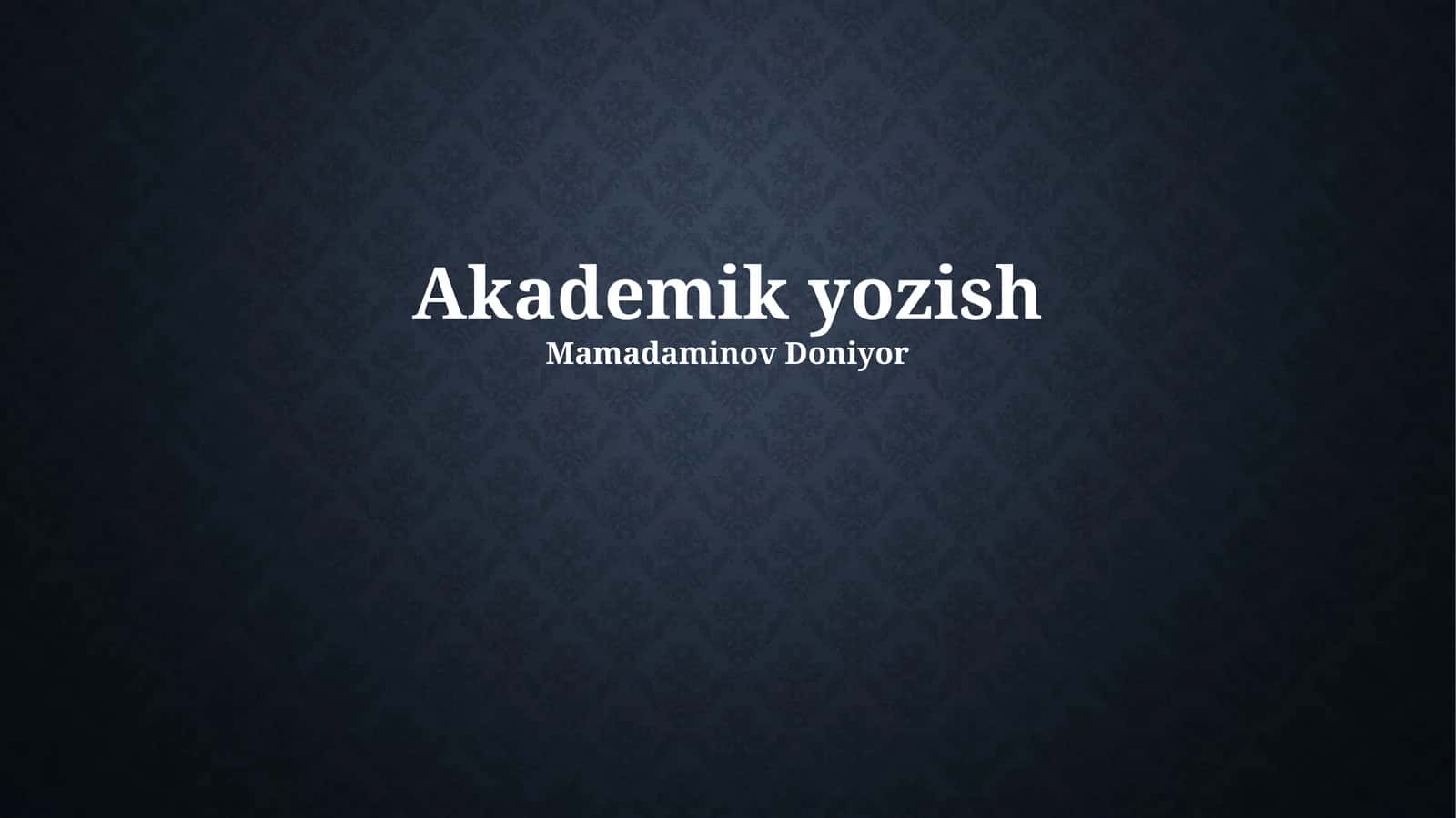 Akademik yozish