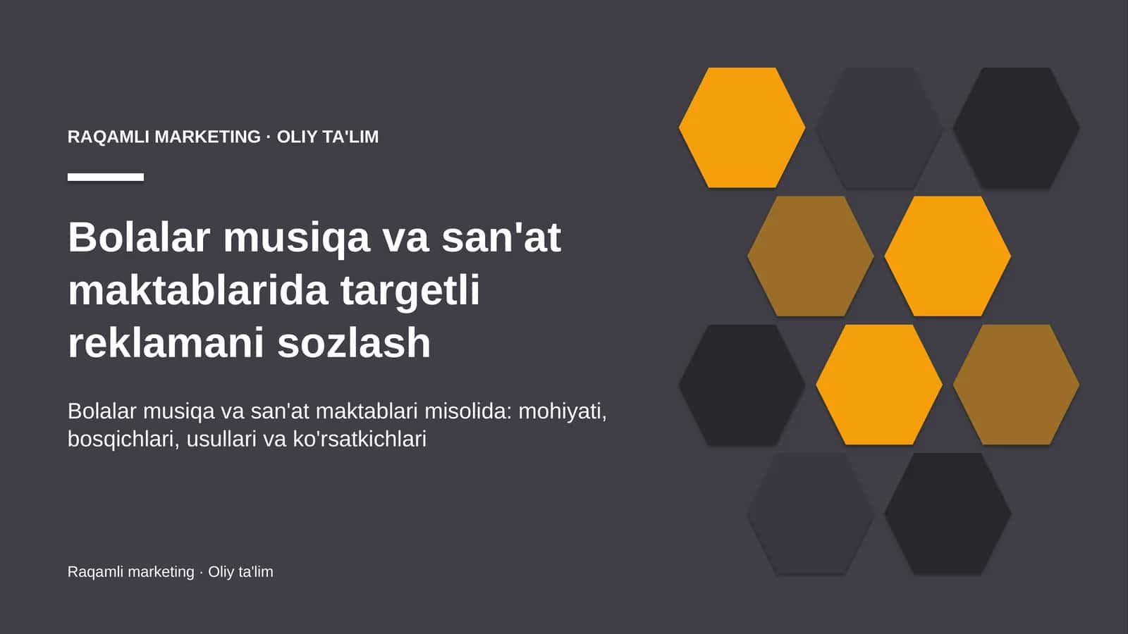 Bolalar musiqa va san'at maktablarida targetli reklamani sozlash