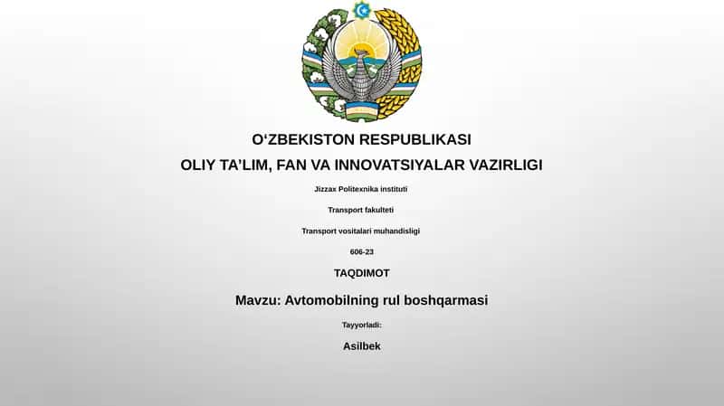 Avtomobilning rul boshqarmasi