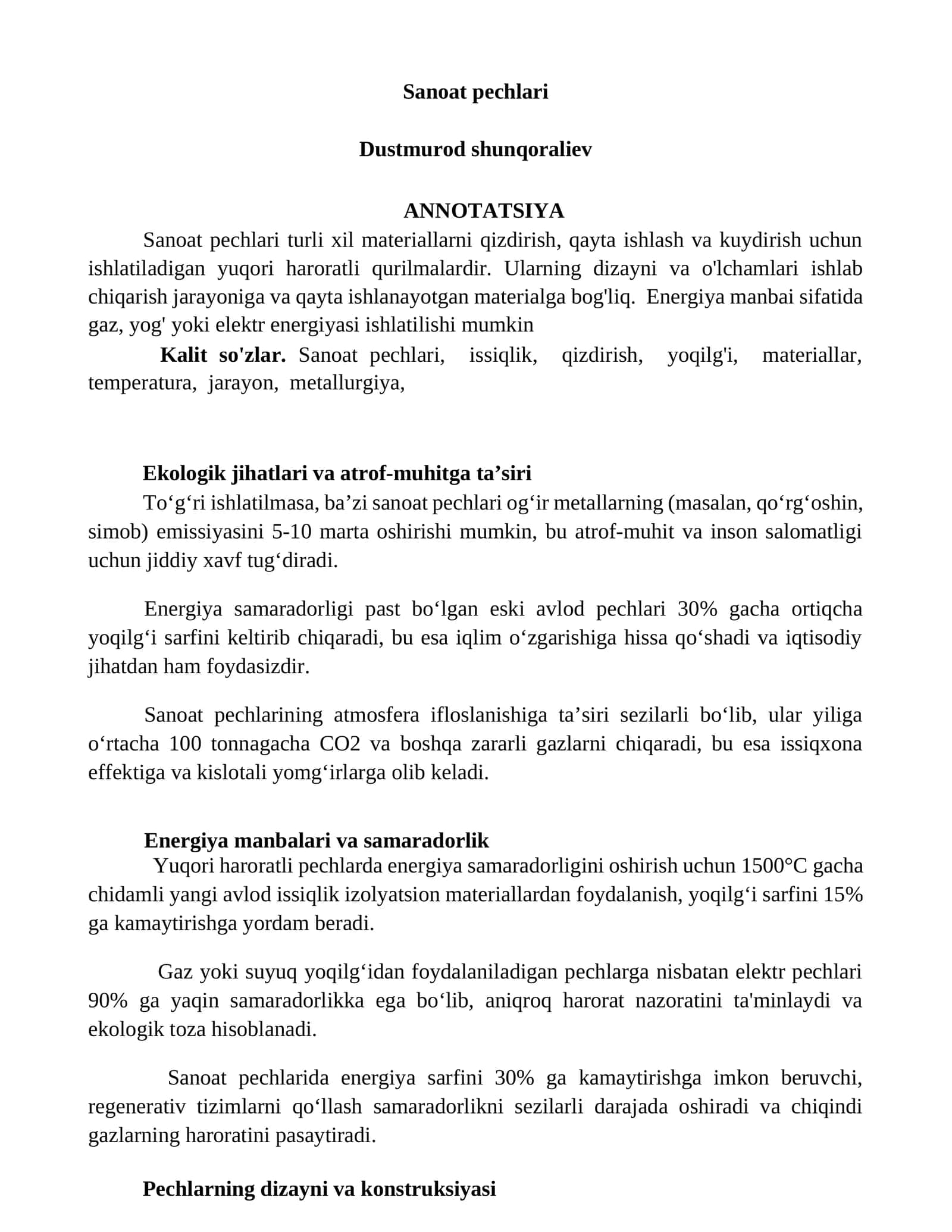 Sanoat pechlari