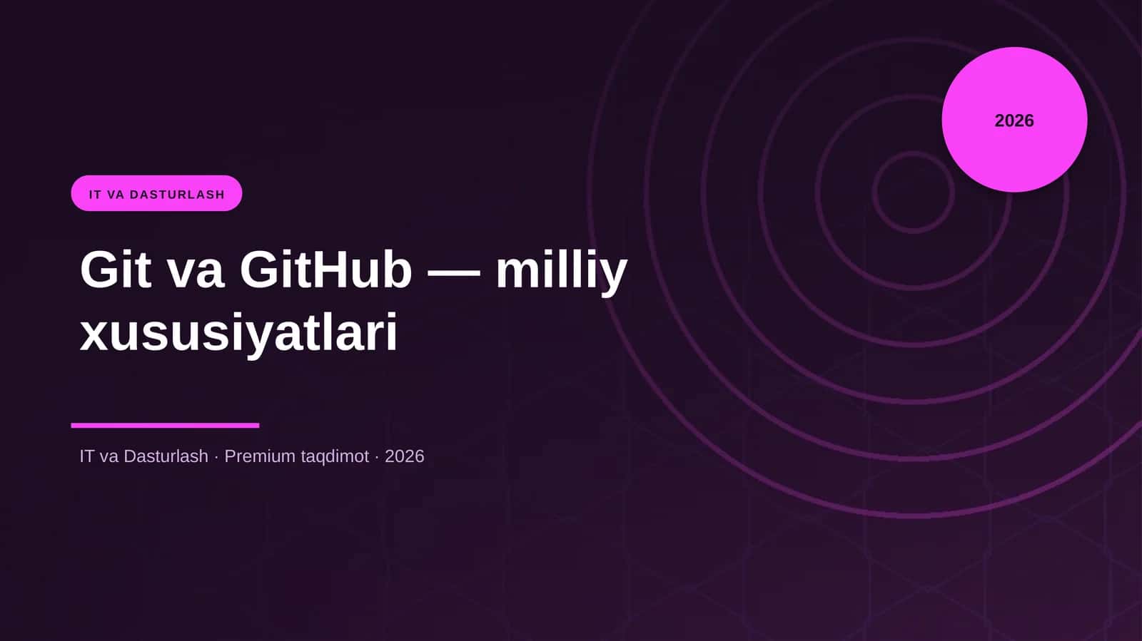 Git va GitHub — milliy xususiyatlari