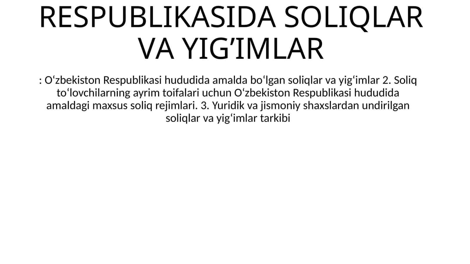SOLIQLAR VА YIGʼIMLАR
