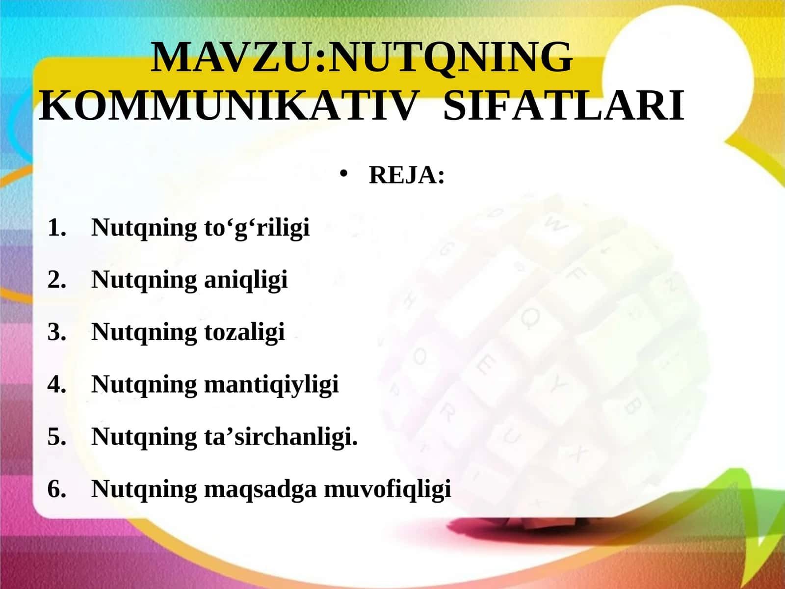 NUTQNING KОMMUNIKАTIV SIFАTLАRI