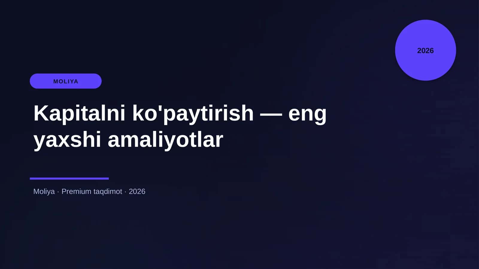 Kapitalni ko'paytirish — eng yaxshi amaliyotlar