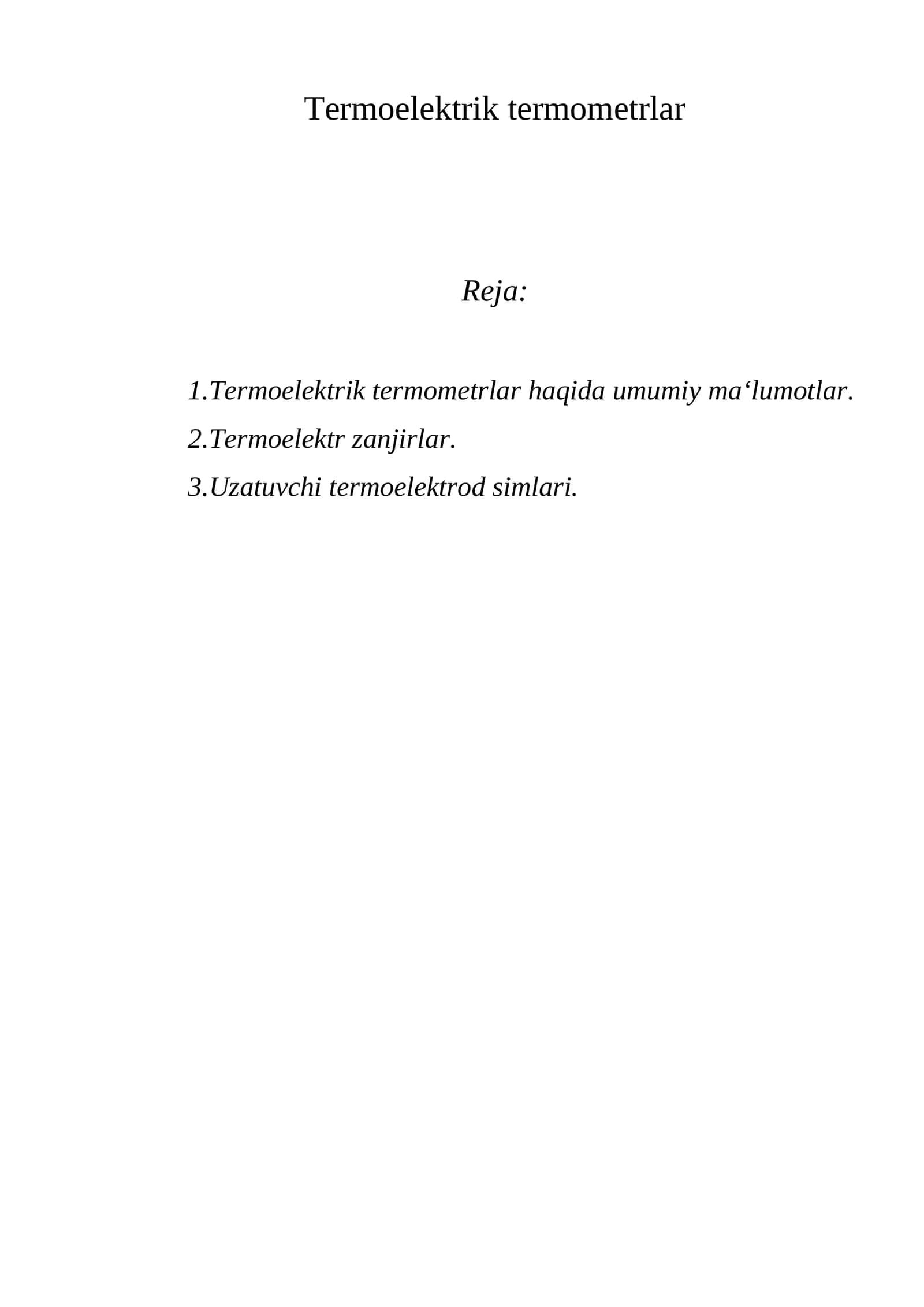 Termoelektrik termometrlar