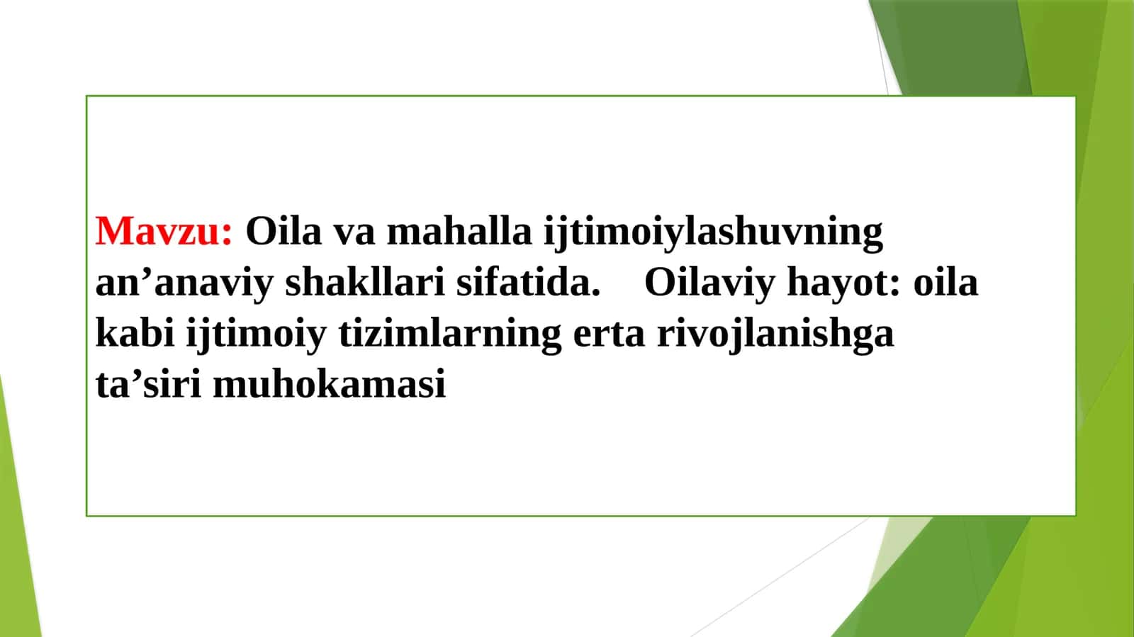 Oilava mahallaijtimoiylash