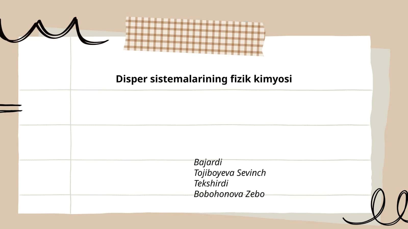 Disper sistemalarining fizik kimyosi