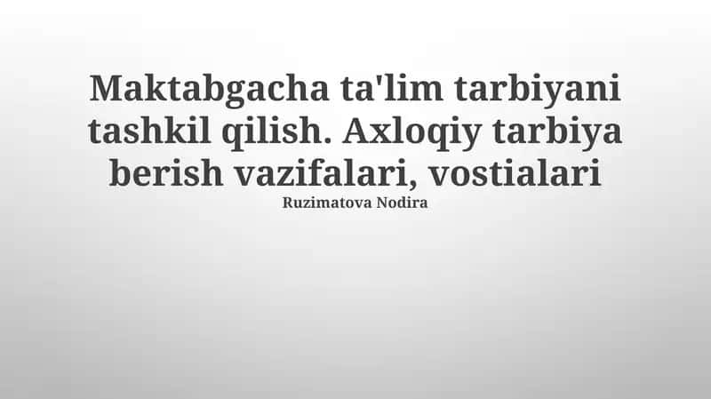 Zamonaviy pedagogik texnologiyalar