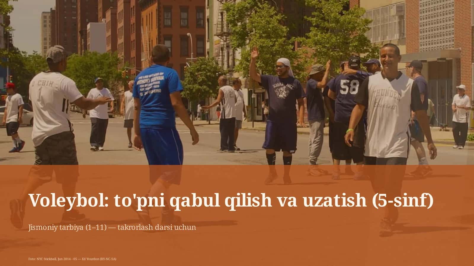 Voleybol: to'pni qabul qilish va uzatish (5-sinf)