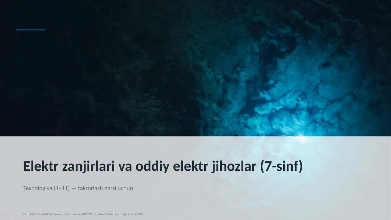 Elektr zanjirlari va oddiy elektr jihozlar (7-sinf)