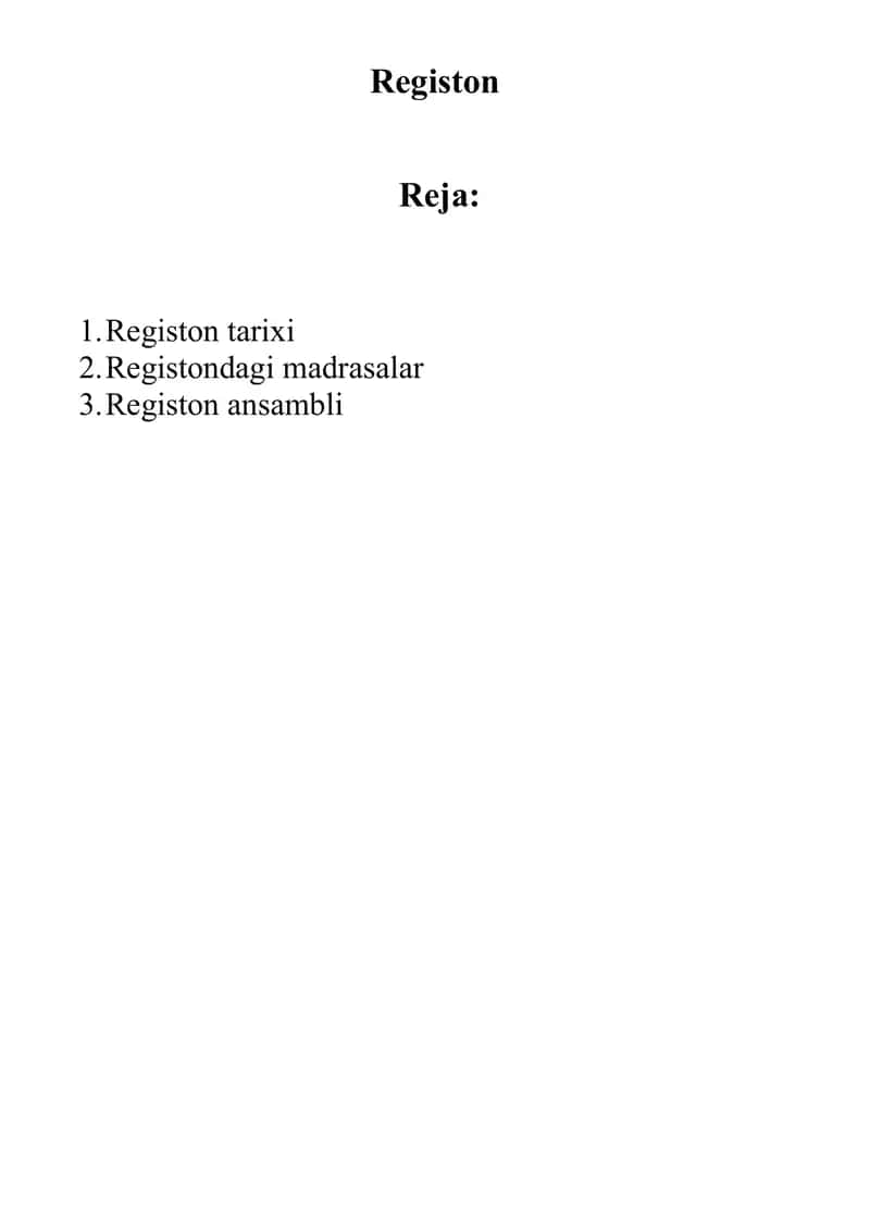 Registon tarixi