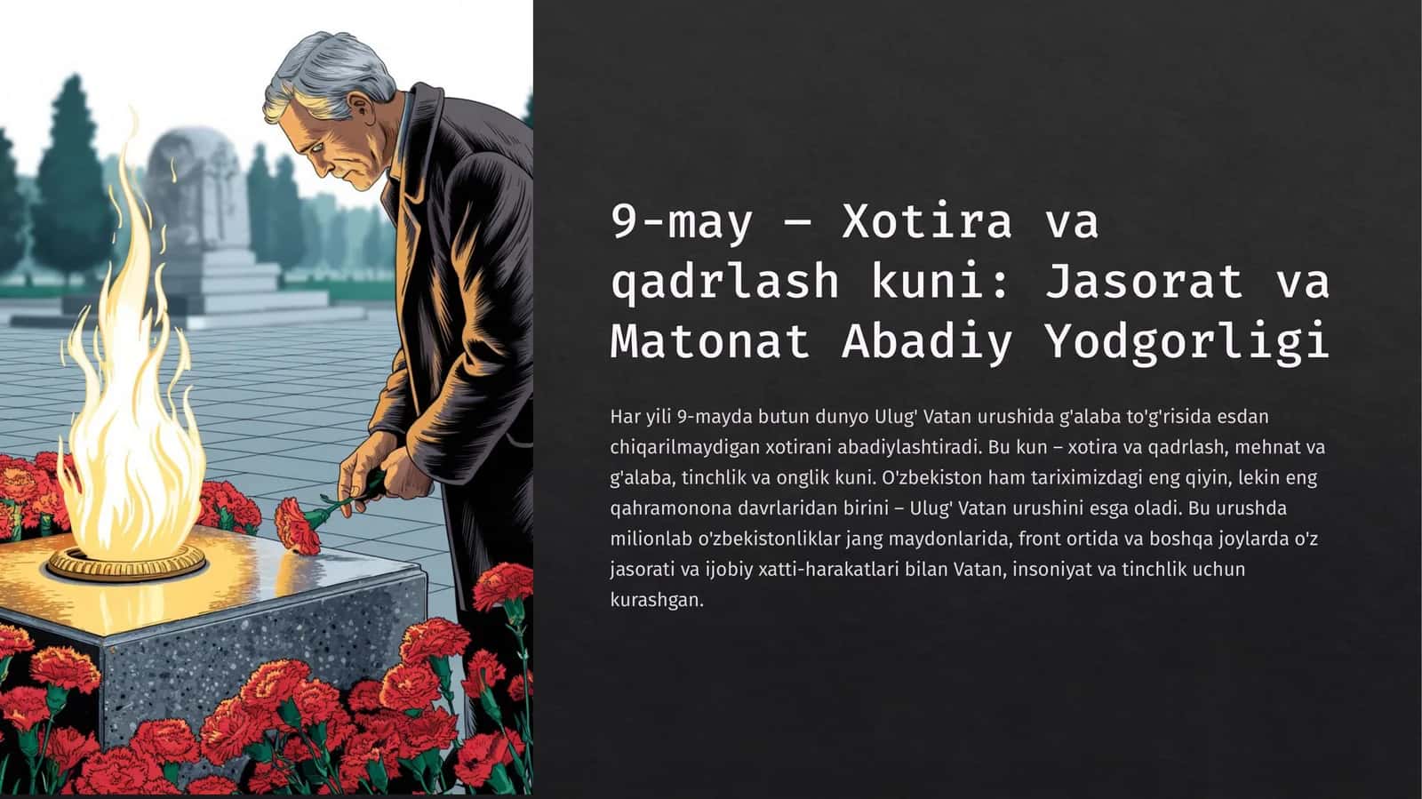 Xotira va qadrlash kuni uchun taqdimot