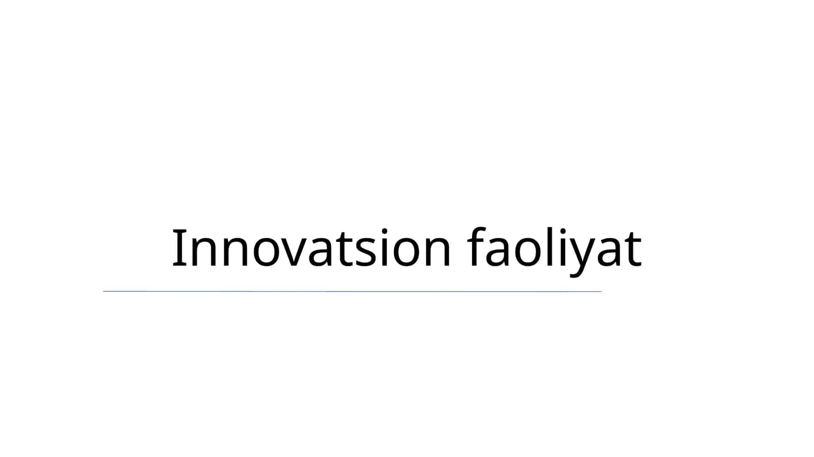Innovatsion faoliyat